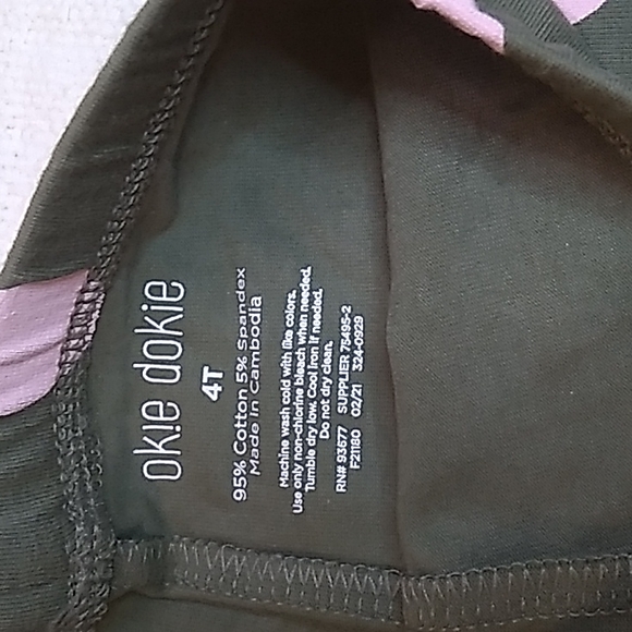 Girls Green & Pink Dots Bike Shorts 95% Cotton 5% Spandex Okie Dokie - Picture 4 of 5